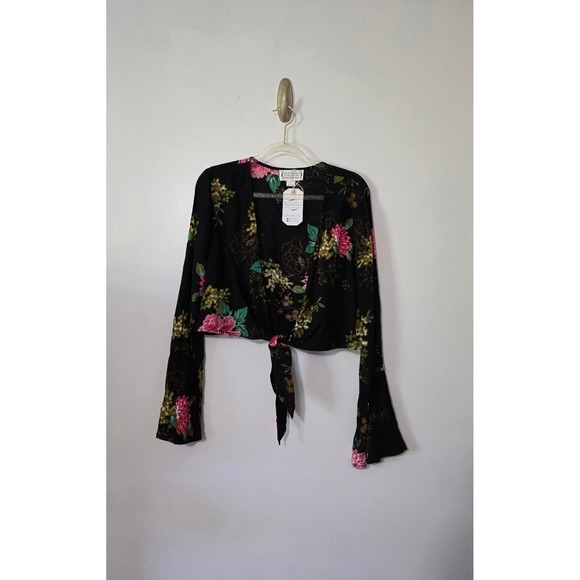 NWT Floral Tie Front Cropped Shrug Whimsigoth Fairycore‎ Festival Witchy - Picture 1 of 4